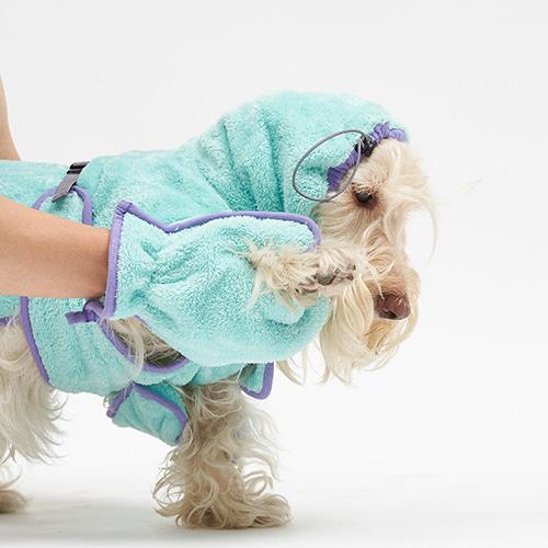 QUICK DRY AFTER SHOWER GOWN / BLUEBERRY - Miso and Friends - petshop