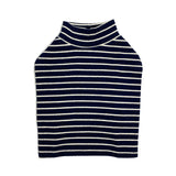 STRIPED HALF NECK TEE / NAVY-WHITE - Miso and Friends - petshop
