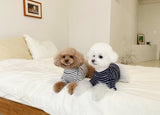 STRIPED HALF NECK TEE / NAVY-WHITE - Miso and Friends - petshop