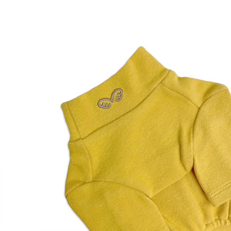 SOFT TOUCH MOCK NECK LONG SLEEVE SHIRT / YELLOW - Miso and Friends - petshop