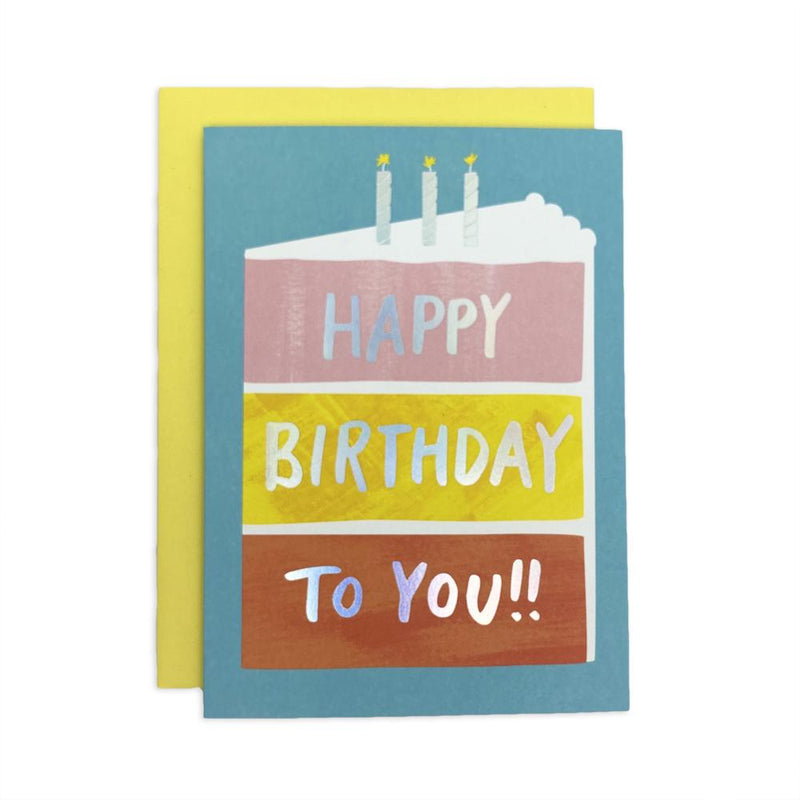 BIRTHDAY CAKE FOIL GREETING CARD PACK - Miso and Friends - petshop