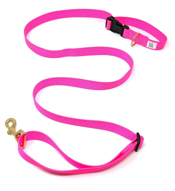 CANADA HANDCRAFTED ADJUSTABLE HANDS-FREE LEASH / PINK - Miso and Friends - petshop