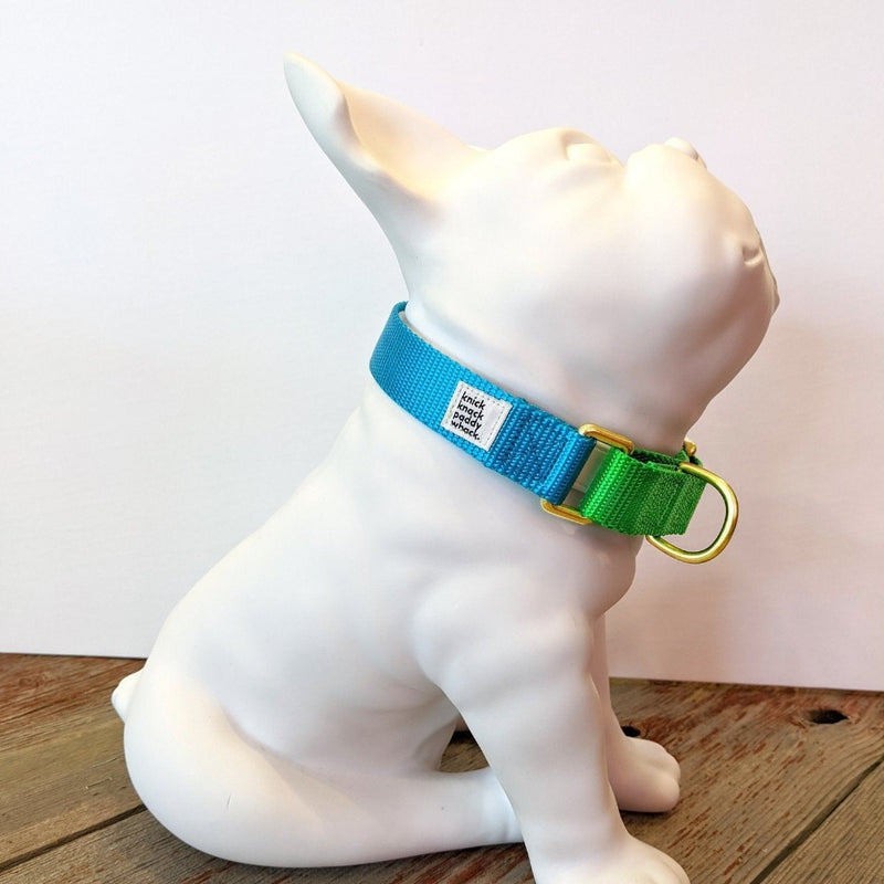 CANADA HANDCRAFTED MARTINGALE COLLAR / BLUE AND GREEN - Miso and Friends - petshop