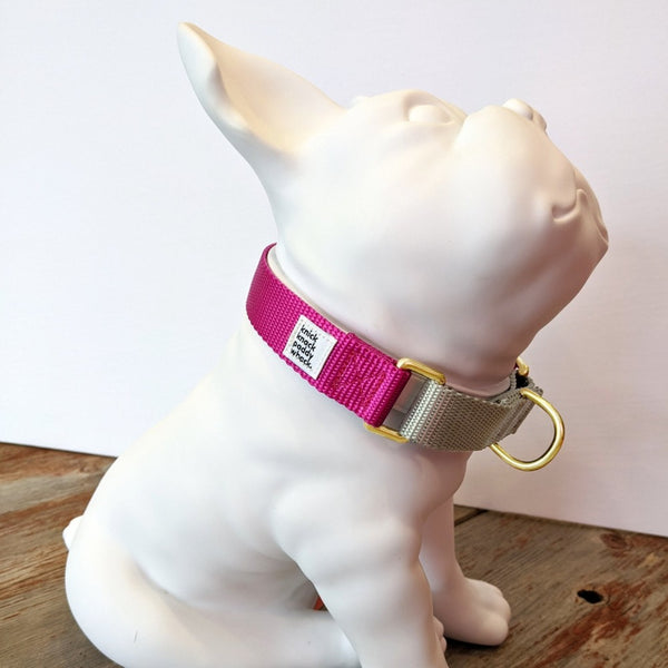 CANADA HANDCRAFTED MARTINGALE COLLAR / MAGENTA AND SILVER – Miso and Friends