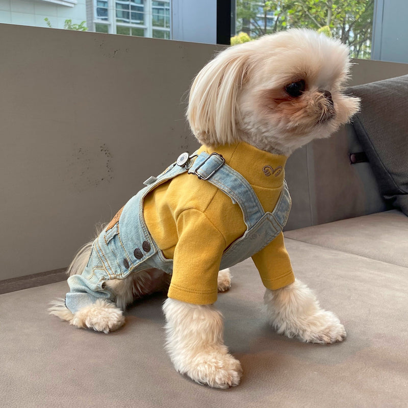 Amazon.com : Pet Clothes Denim Dog Jeans Striped or Grid Jumpsuit Overall  Hoodie Coat for Small Medium Puppy Cat : Pet Supplies