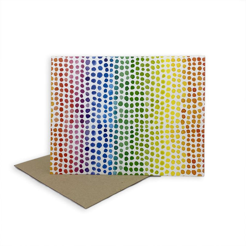 RAINBOW WATERCOLOR DOTS GREETING CARD PACK - Miso and Friends - petshop