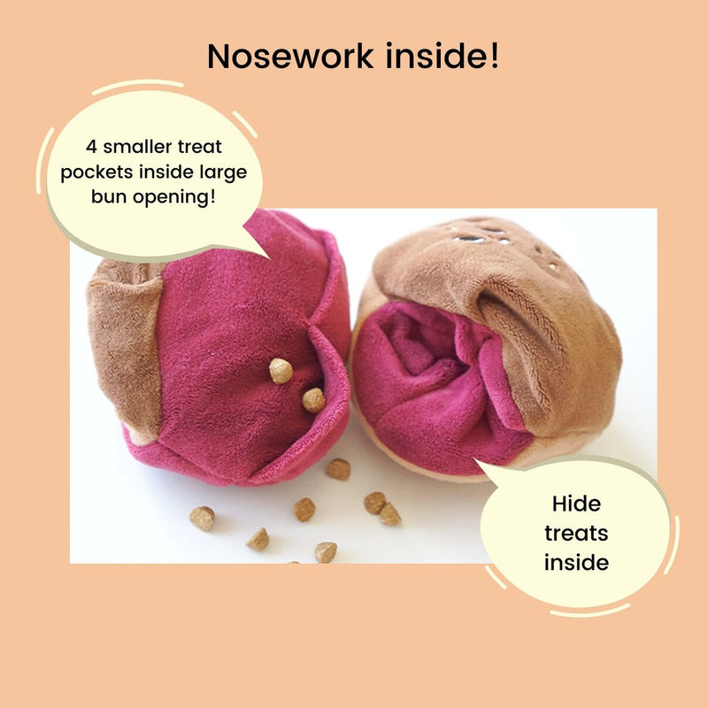 RED BEAN BUN NOSEWORK TOY - Miso and Friends - petshop