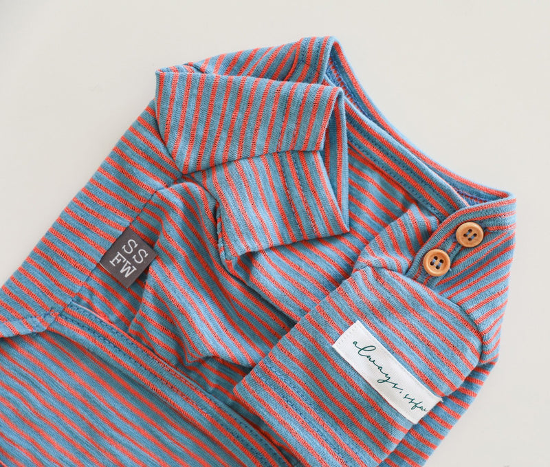 THE SOPHISTICATED STRIPED TEE / BLUE ORANGE - Miso and Friends - petshop