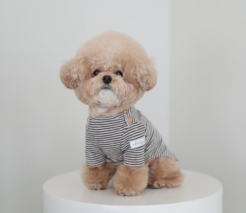 THE SOPHISTICATED STRIPED TEE / WHITE NAVY - Miso and Friends - petshop